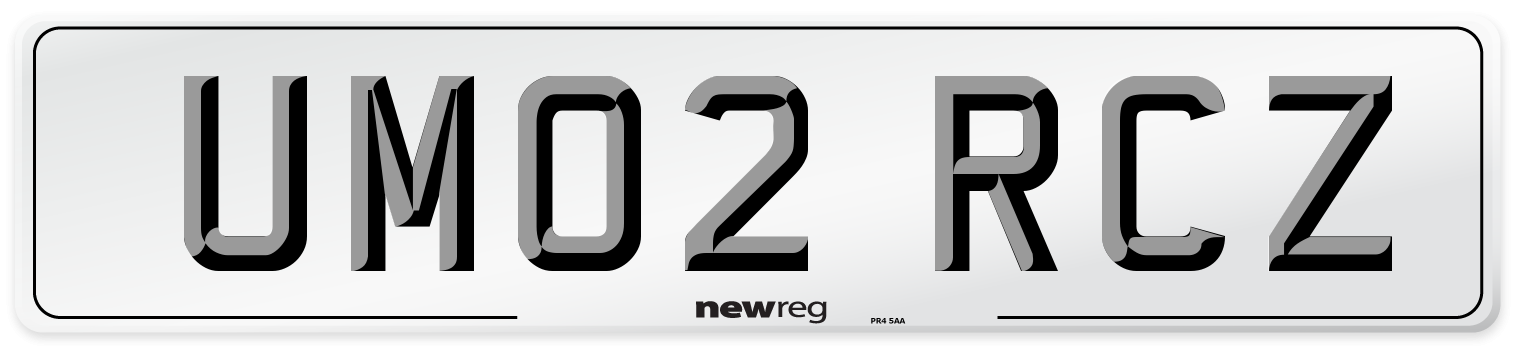 UM02 RCZ Number Plate from New Reg